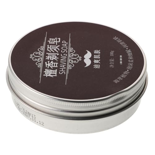 SMASOLO Jabón de Afeitar en Barra 100g Aroma a Sándalo, Espuma Cremosa Hidratante para Afeitado Suave, Fórmula Natural Botánica para Cuidado Facial y Barba, Uso Diario para Hombres