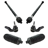 TRQ Front Steering Kit Steering Rack & Pinion Bellow Tie Rod Compatible with 2013-2018 Ford C-Max 2013-2019 Escape 2012-2018 Focus 2014-2018 Transit Connect