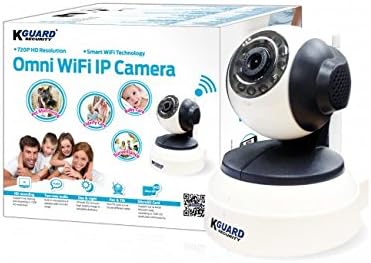 Kguard 720P HD Wireless WiFi Pan/Tilt IP Security Camera with Night Vision, Two-Way Audio & Motion Technology (QRT-501), 240 V, White