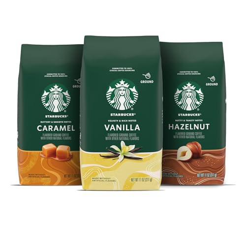 Starbucks Flavored Ground Coffee—Variety Pack—Naturally Flavored—3 bags (11 oz each)