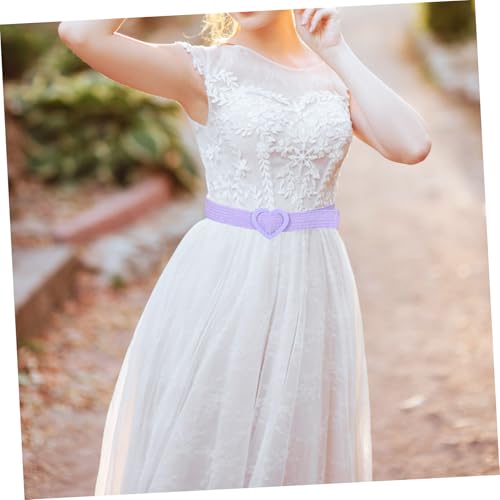Women Heart-shaped Woven Belt Elastic Waist Belt for Charming and Comfortable Accessory for Casual and Formal Outfits4