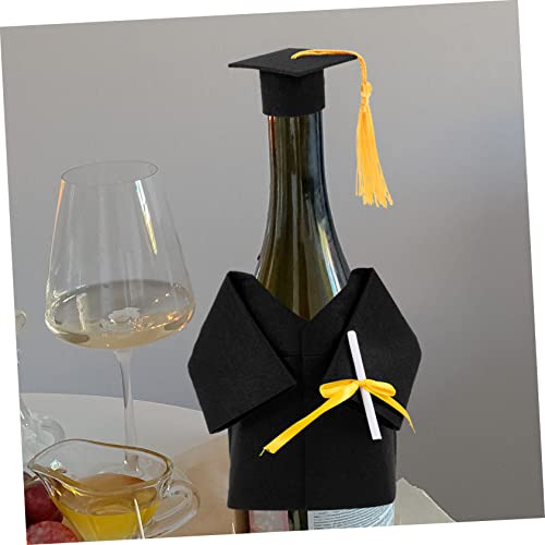 Mini chapeaux de graduation pour bouteille de vin : 20 ensembles festifs pour table de diplôme. - 2