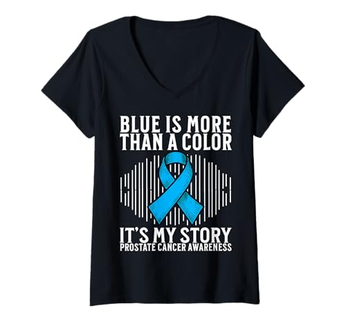 Mujer Support Prostate Cancer Awareness Gifts for Men Survivors Camiseta Cuello V