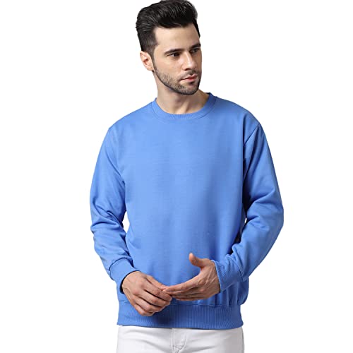 Image of Mack Jonney Fleece Round Neck Solid Sweatshirt for Men (Pack of 2)-SW RRN PNK Sky 02-P