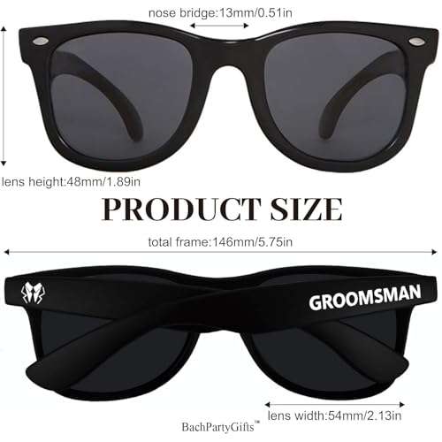 Image of 8 Pack Groomsmen Sunglasses for Men - Wedding Sunglasses for Groomsman Proposal Gifts, Bachelor Party Favors