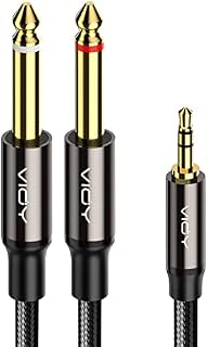 VIOY 6.35mm to 3.5mm Stereo Audio Cable 2M [2 Pack] Speaker Cable for Computer, CD Players, Multimedia Speakers and Amplifiers