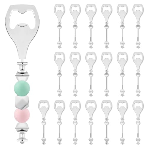 Décapsuleur plat à perles lot de 20 en métal argenté pour invités