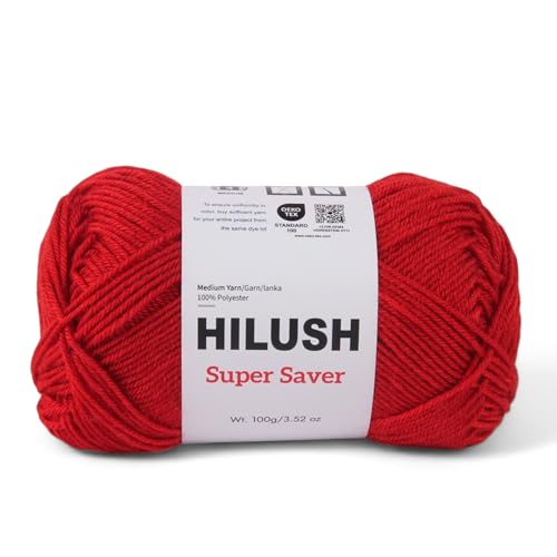Image of SUPERSAVER, Poly Yarn Supersoft Hand Knitting Wool Ball, (1 Ball /100 Gram Each) Ball Suitable for Craft, Crochet, Amigurumi, Embroidery, Toys, Garments, Flowers and Hobby Projects , 2 Fine , Shade no (red)