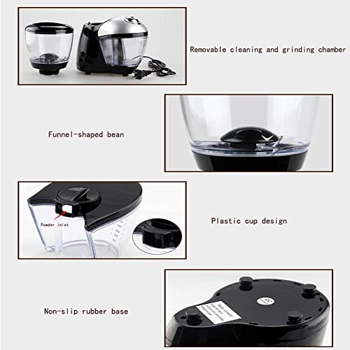 Kaffeemaschine - Mühle Elektrisch, Gewürzmühle mit Auswahl für Tassengröße und Grobheit, Edelstahlklingen, abnehmbar – Bild 5