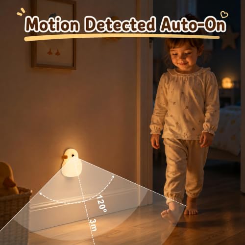 Image of Attivolife Duck Night Light Motion Sensor Kids, Magnetic Locker Light