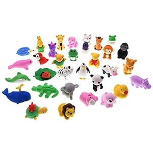 JZK 32er Set Mini Tier Radiergummis