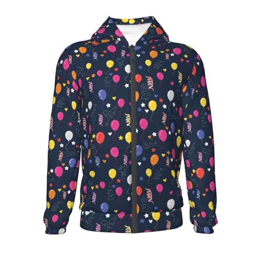 Colored Balloons Kid Hoodies Boys Zip Up Sweatshirts Girls Pullover with Pocket2