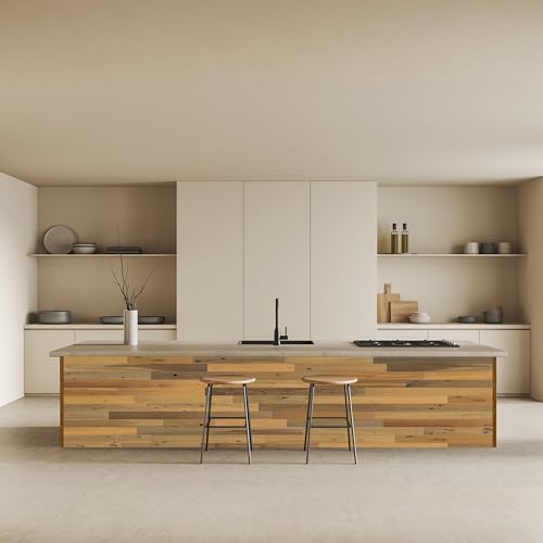 TIMBERCHiC 100% Reclaimed Wood Wall Planks - Made in USA - Peel-and-Stick Panels for Interior Decor - DIY Accent Wall Panels, Sandy Beach (5