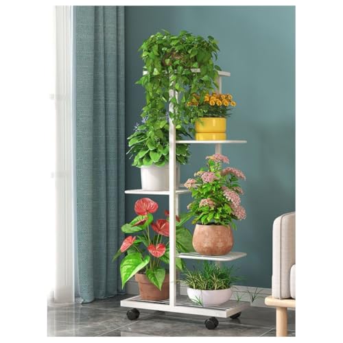 zjdgweh フラワースタンド プランタースタンド 花台 室内外兼用 園芸ラック 観植木鉢台 葉 植物 花棚 リビングルームバルコニーグリーンディルフラワーポットスタンド 観葉植物 生活雑貨 おしゃれ/飾り/収納 移動が容易 組み立てが簡単 (ホワイト(