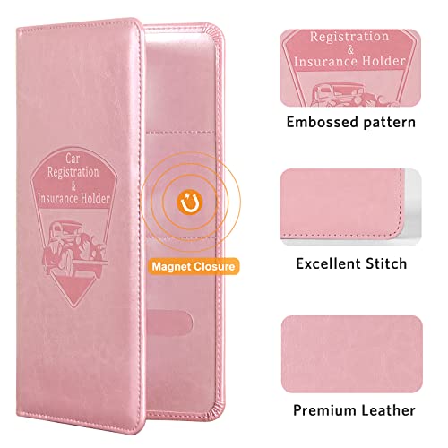 Image of CoBak Car Registration and Insurance Holder | Vehicle Glove Box Organizer, Auto Truck Compartment Document Case with Magnetic Closure for Insurance & Driver License