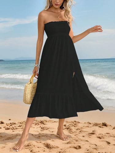 Image of ZAFUL Swimsuit Coverup for Women Slit to Thigh Beach Cover Ups Swim Bathing Suit Flowy Maxi Skirt