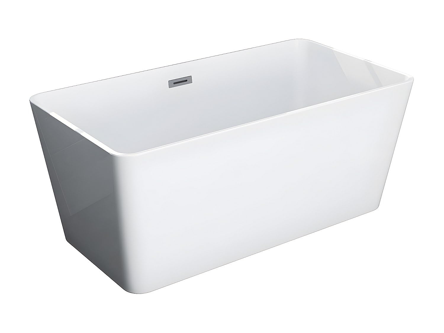 Vente-unique-Bañera exenta rectangular - 208 L - 150 x 75 x 55 cm - Blanco - Acrílico - SPICARA