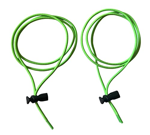 Foto von TOTRUNNING Elastische Schnürsenkel – 85 cm lang für modische und sportliche Sneaker, mit Kordelzug für Schnellverschluss, Grün F., Schwarz , Large