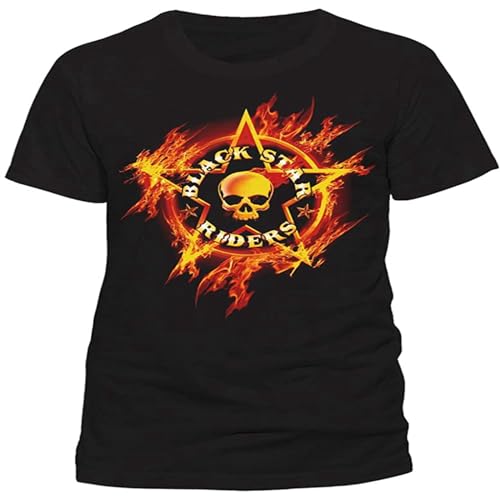 Photo de TOMORROWS Men's Black Star Riders 'Flames' Print for Man Casual Short Sleeves T-Shirts Black XXL
