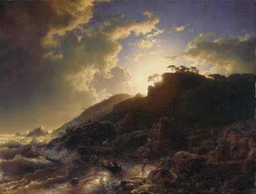 Image sur toile impression tableaux peinture coucher de soleil Sicile