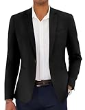 COOFANDY Mens Linen Sport Coat Casual Fashion Lightweight Classic Dress Sport Jackets Formal Slim Fit Suit Jacket Black