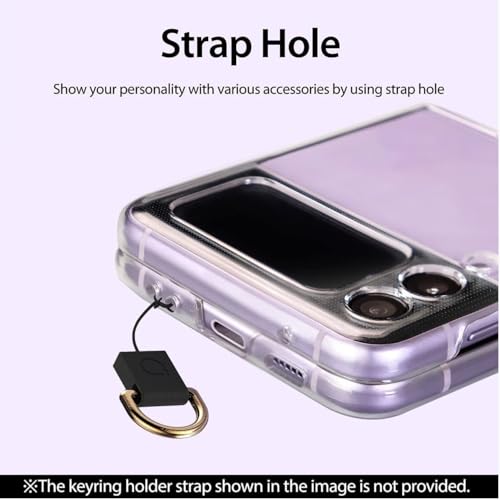 Image of HUMBLE Luxury Pattern TPU + Poly Carbonate | Crystal Clear Flip Cover Compatible with Samsung Galaxy Flip 4 Back and Front Glass Design with Full Body Protection Case Cover for Samsung Galaxy Flip 4