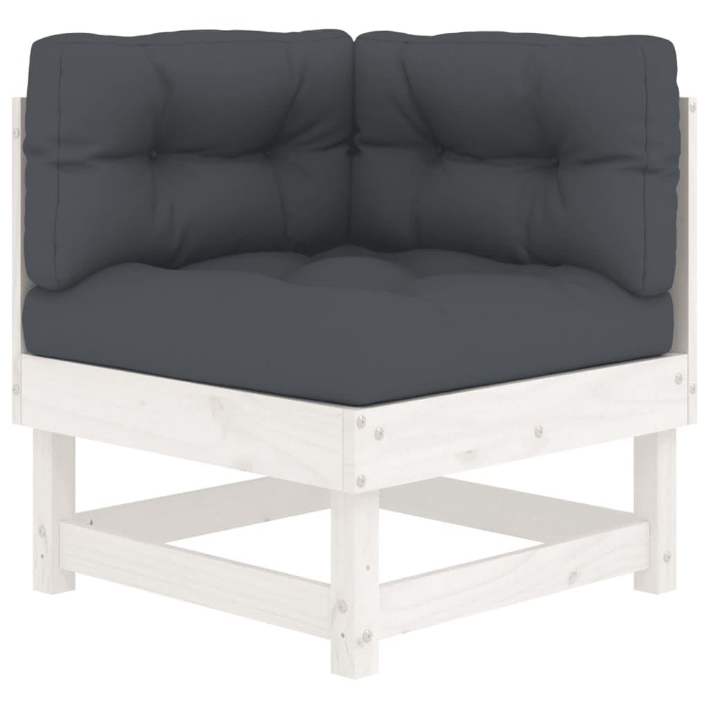 divanetto da esterno arredo giardino per esterno set giardino esterno salottino da giardino esternoDivani Angolari con Cuscini 2 pz Legno Massello di Pino BiancoIdeale per patio, bordo piscina