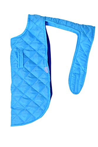 Image of Dogista, Best Winter Dog Coat Jacket with Heavy Fur Ultra Warm Wind & Water Proof in Quilted Stich Line Cloth Blue 18 inch Medium