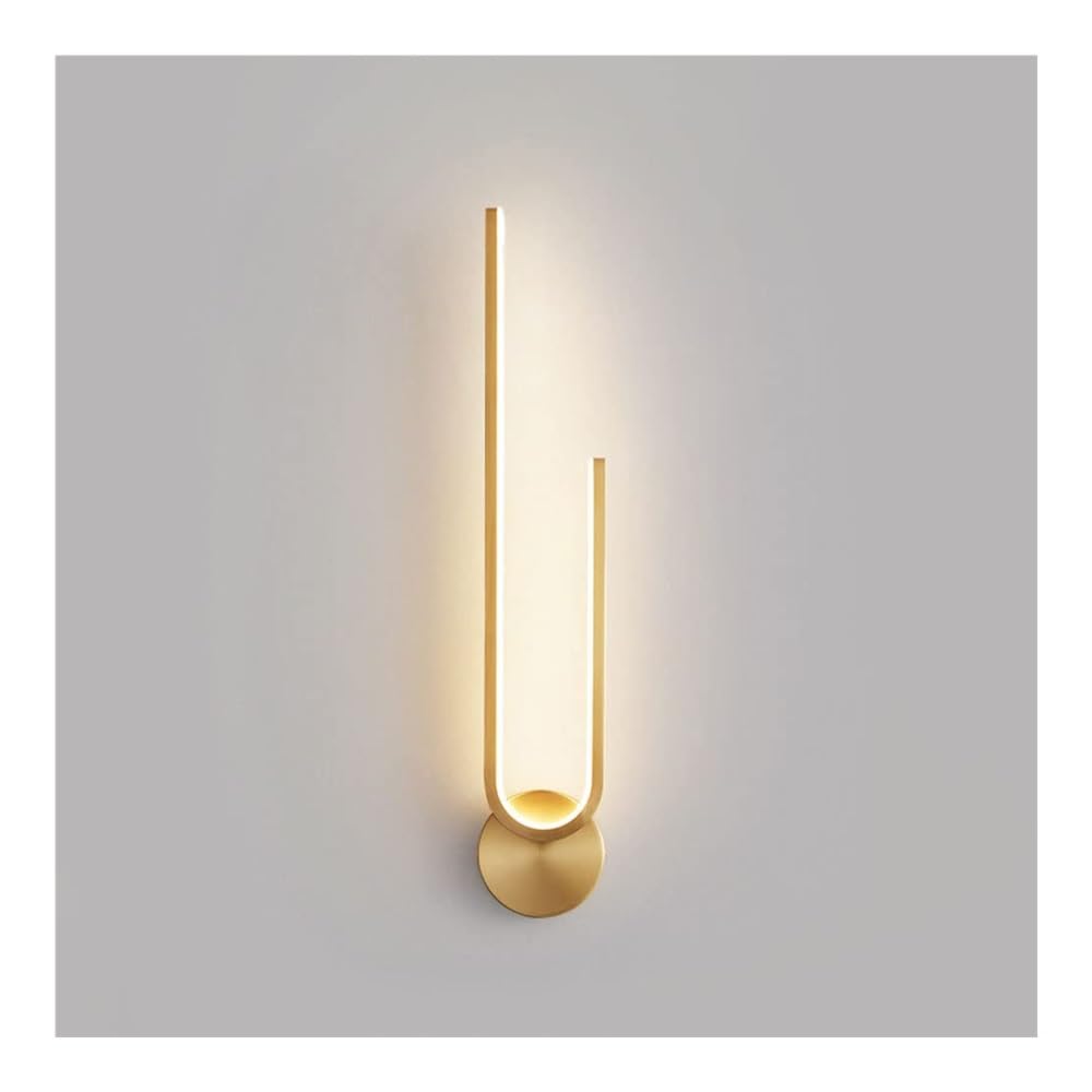 ASerZenith Led Wall Sconce, Copper Wall Lamp Linear Strip, Led Living Room Decor Light Fixture, Sconces Vanity Wall Lamps For Living Room Bedroom, 18W Wall Wash Lights(Gold)