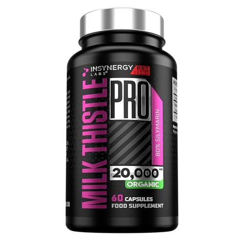 Milk Thistle 20 000mg Per Capsule (Maximum Strength) Organic 80% Silymarin Milk Thistle High Strength 60 Vegan Milk Thistle Tablets Capsules Supplement