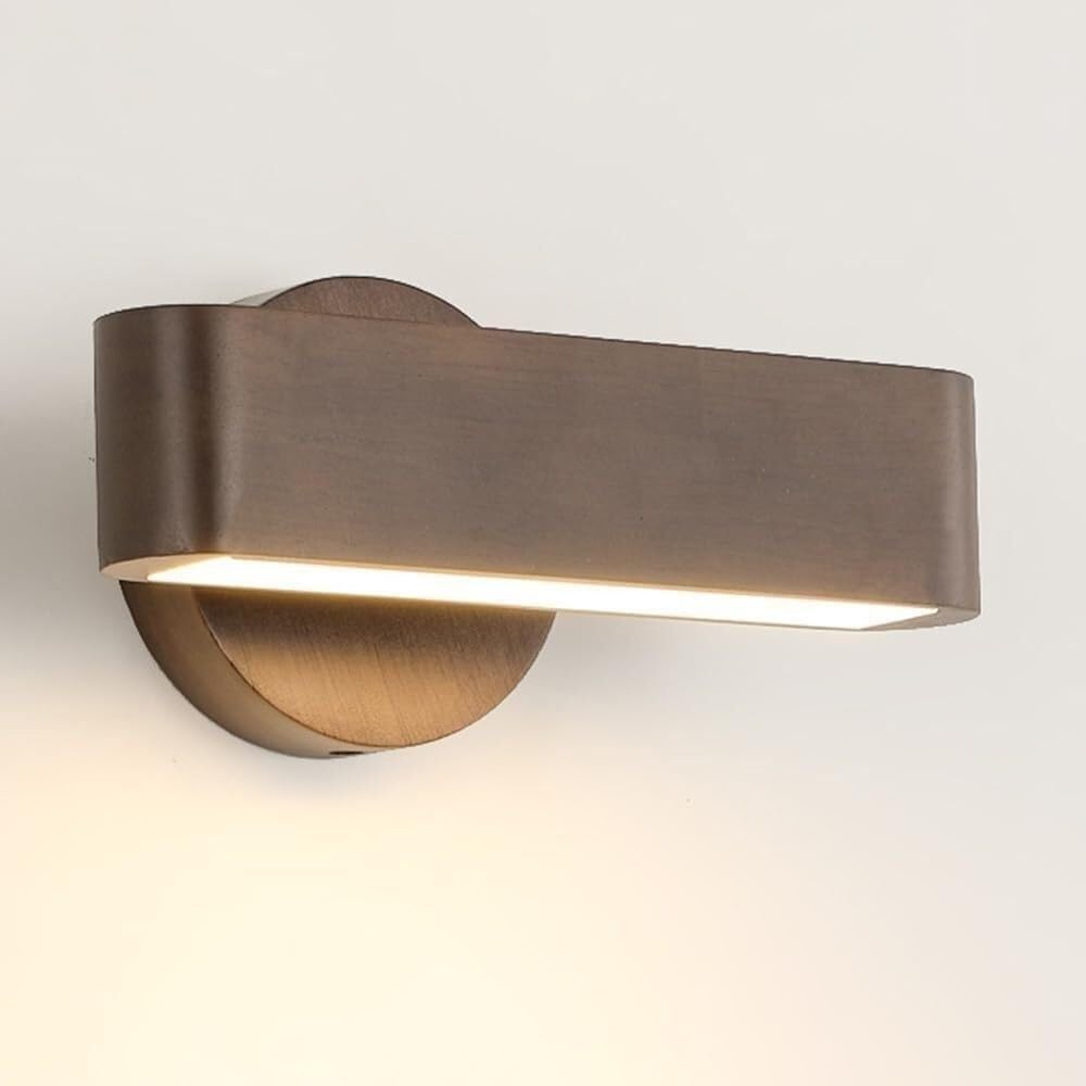BFFGKGL Rotatable Mid Century Modern Hallway Wall Sconce Japanese Retro Wood Bedside Wall Lamp Hardwired Nordic Creativity Rectangle Walnut Stairs