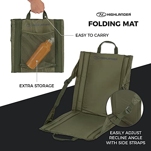 Highlander Foldable Seat Best Chair For Camping, Hiking, Stadium And More, Water Resistant And Lightweight With Pocket, Comfortable And Easy Adjustable. #TOP3