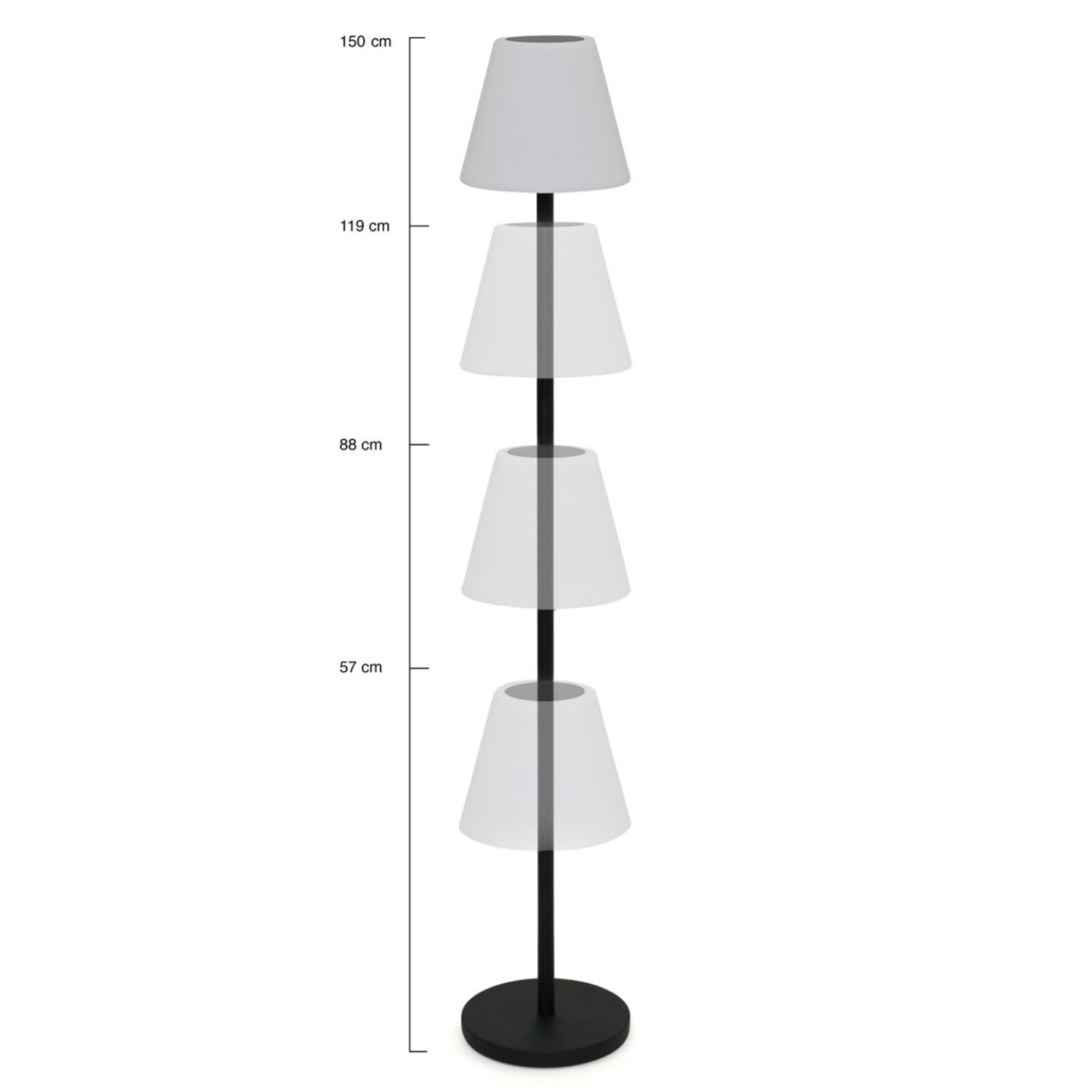IDMarket - Lámpara de pie solar exterior con LED multicolor