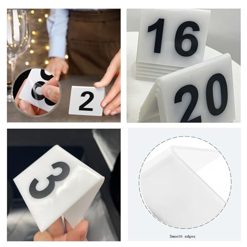 Cartes de numéros table restaurant acrylique pour simplifier le service - 4