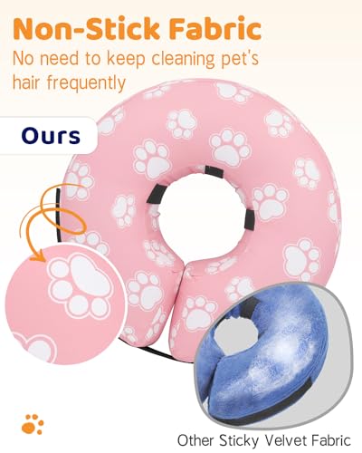 Image of Supet Inflatable Dog Cone Collar for Large Medium Small Dogs, Soft Cone Collar for Dogs Cats, ECollar Doggie Neck Donut Dog Cone Alternative After Surgery