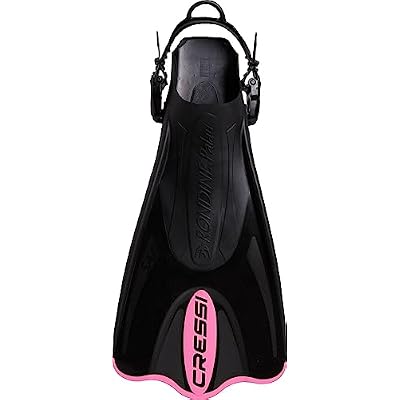 Cressi Short Open Heel Swim Fins - Adjustable Fit for Snorkeling, Easy-Kick Swimming Fins - Secure Heel Strap for Diving Gear