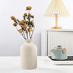 Beige Small Ceramic Vase, Dry Flower Vases Minimalism Style for Modern Table Shelf Home Decor, Fit for Fireplace Bedroom Kitchen Living Room Centerpieces Office Desk Best Decoration(S Beige) - Image 4