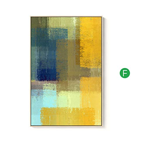 Affiche murale art abstrait sur toile premium jaune moderne 50x70cm - 4