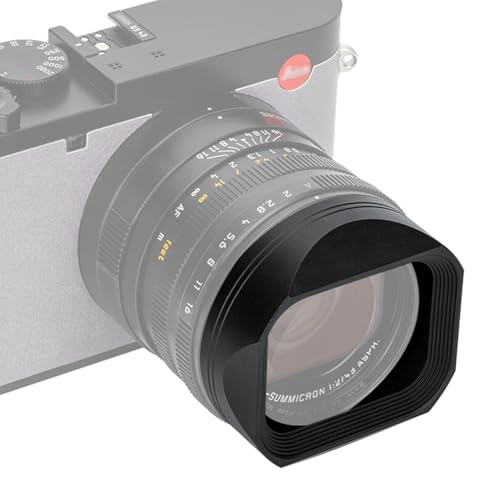 Paraluce quadrato in metallo per Leica Q3 design ottimizzato elimina la vignettatura compatibile con filtri a°Â¤ 8 mm e modalità macro mantiene il copriobiettivo originale in forma