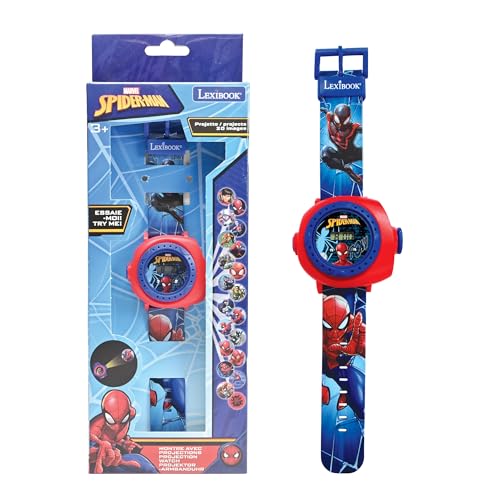 Lexibook - Spider-Man Montre Bracelet Ajustable écran Digital avec 20 Projections de Spider-Man et Ses Amis - pour Enfant/Garçon - Rouge et Bleu– DMW050SPLXB