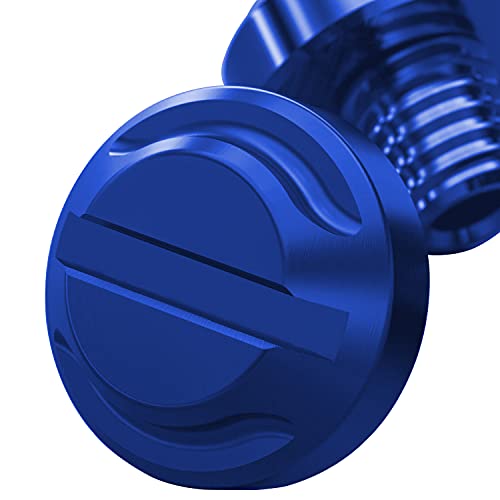 Image of AVERZELLA 4pcs Motorcycle Blue Mirror Hole Plugs 2 Regular+2 Reverse M10x1.25 (Blue, M10>2 regular + 2 reverse)