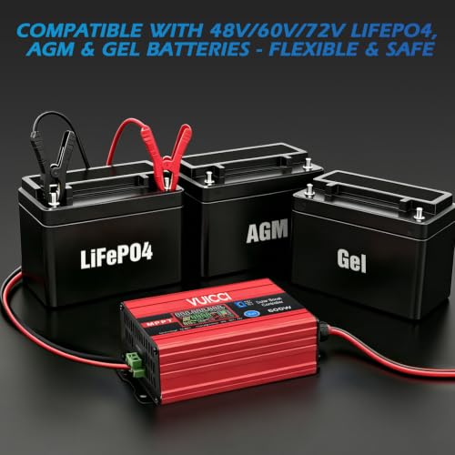 Image of 15A Boost MPPT Solar Charge Controller 600W | 12-60V to 48V /60V /72V Step-Up | LiFePO4 /Ternary Lithium /Lead-Acid /AGM /Gel | Color LCD | 99% Tracking | RV Golf Cart Off-Grid | 1-Year Warranty