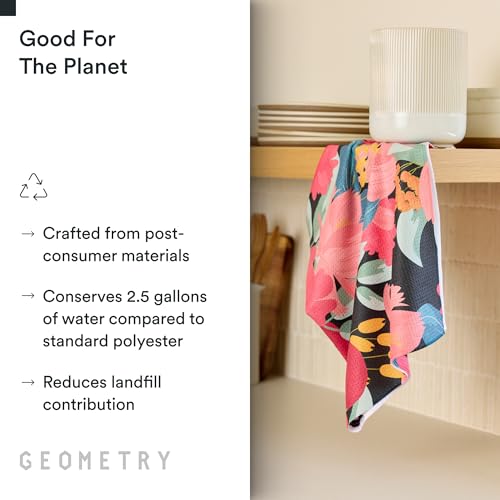 GEOMETRY Kitchen Tea Towels - Quick Dry Microfiber Dish Towels for Kitchen My Garden, 18" x 30" 1 Pack - image 3