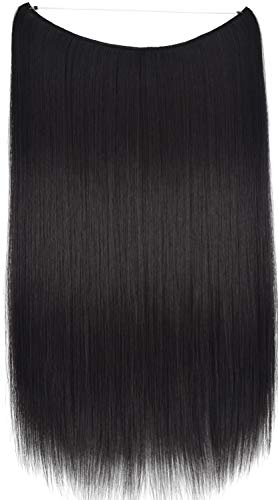 Halo Hair Extensions Invisible Elastic Wire Hairpieces No clips, No glue 8006#99J