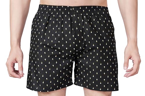 Image of Men's Cotton Printed Regular Fit Boxer Shorts | Soft & Breathable Innerwear | Comfortable Boxers | Lightweight & Stylish Nightwear