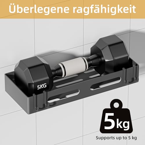 Wisfame Estanteria Ducha Sin Taladrar，2 Piezas Estanteria Baño, Organizador Baño Adhesivas con 8 Ganchos, Soporte Ducha Pared (Gris - imagen 4