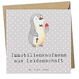 Mr. & Mrs. Panda Grußkarte Immobilienkaufmann Leidenschaft - Geschenk, anlasskarte, Glückwunschkarte, Immobilienmakler, faltkarte, Lustig, Ausbildung, Klappkarte, Immobilienhändler, doppelkarte