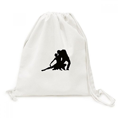 Sac cordon en toile de sport avec motif danseur duo pour vos voyages