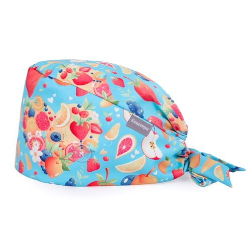 Image of Kousenpu Scrub Caps for Women, Adjustable with Side Buttons, Cute