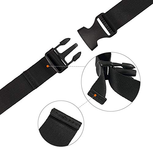 Image of Vigorport Utility Straps Quick Release Nylon Backpack Accessory Bag Strap,Adjustable for Hiking,Travel,Outdoor Sports-4 Pack (Black, 1.25 inch W-72 L)